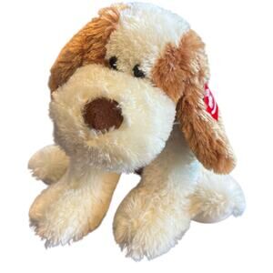 Aurora Scruff Dog Plush Eco-Friendly Puppy Stuffed Animal Soft Brown Cream Toy